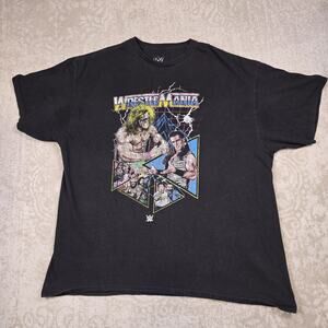 WWE WrestleMania T-Shirt Mens XXL Graphic Print Retro Ultimate Warrior